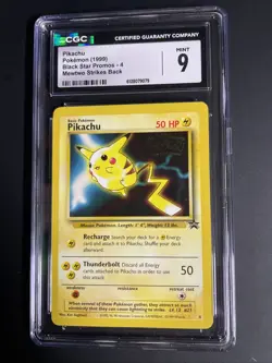 Pokemon TCG Pikachu #4 1999 Black Star Promo “Mewtwo Strikes Back” CGC MINT 9 - Image 1