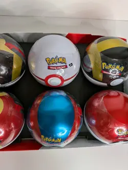 6 x Pokemon TCG Pokeball Tins Pokeball Ball - E25 18 Booster Packs New & Sealed - Image 3