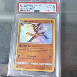 Lucario SV22/SV94 Hidden Fates Shiny Vault Holo PSA 10 Pokemon - Image 1