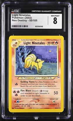 Light Ninetales 50/105 Non-Holo Neo Destiny 2002 VTG Pokemon TCG CGC 8 NM/Mint - Image 1
