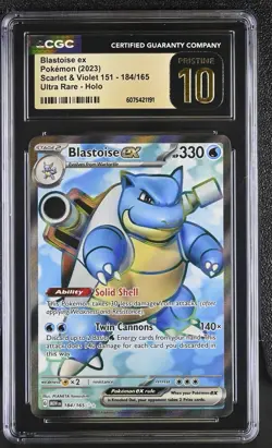 Blastoise ex 184/165 Holo FA Ultra Rare Scarlet & Violet 151 TCG CGC Pristine 10 - Image 1