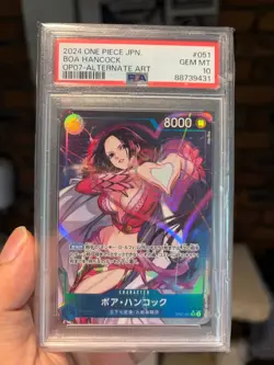 PSA 10 One Piece Boa Hancock SR Parallel OP07 051 Rare Card - Image 1