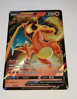 CHARIZARD V 2023 Pokemon Full Art Sword & Shield Crown Zenith #018/159 🌟 NM 🌟 - Image 1