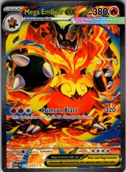 Pokemon ME: Ascended Heroes Mega Emboar ex 273/217 Special Illustration Rare SIR - Image 1