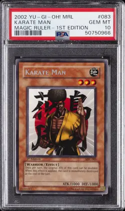 2002 YU-GI-OH! MRL-MAGIC RULER 1ST EDITION #083 KARATE MAN PSA 10 - Image 1