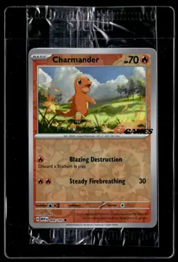 Charmander 004/165 Pokemon 151 EB Games Stamped Promo Pokemon Card Sealed - Image 1