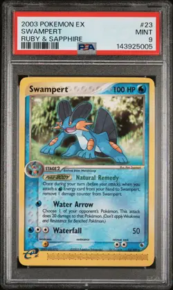 2003 POKEMON EX RUBY & SAPPHIRE #23 SWAMPERT PSA 9 - Image 1