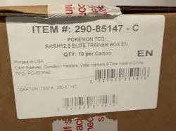 Pokemon Crown Zenith Elite Trainer Box Factory Sealed Case of 10 - SWSH 12.5 ETB 820650871474 - Image 1