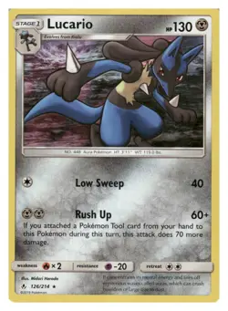 Lucario 126/214 Holo Rare Unbroken Bonds Pokemon Lightly Played - Image 1