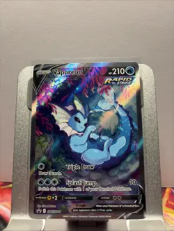 Vaporeon v SWSH181 Vmax Premium Collection Promo Fullart Pokemon Card NM - Image 1