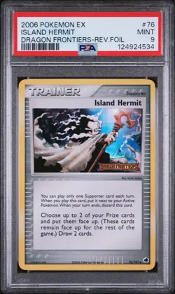 2006 POKEMON EX DRAGON FRONTIERS #76 ISLAND HERMIT-REVERSE FOIL PSA 9 - Image 1