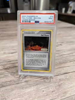 2006 Pokemon EX Legend Maker Full Flame Reverse Foil Stamp 74/92 PSA 9 Mint - Image 1