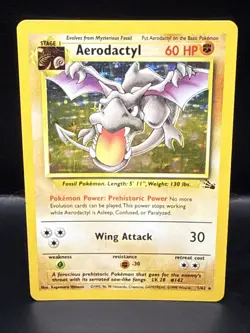 Pokemon TCG Aerodactyl Fossil Holo Rare Card 1/62 Unlimited - Image 1