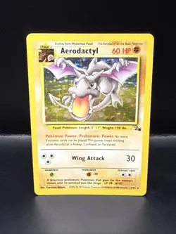 Pokemon TCG Aerodactyl Fossil Holo Rare Card 1/62 Unlimited - Image 3