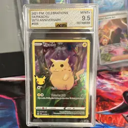 Pokemon Pikachu 005/025 S8a 25th Anniversary Celebrations Holo AGS 9.5 Mint + - Image 1