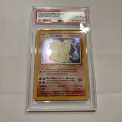 1999 Pokemon Base Set Unlimited Ninetales #12 Holo Rare 12/102 - PSA 8 NM-MT - Image 1