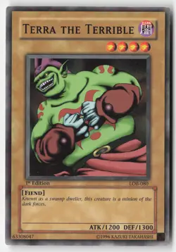 Yugioh - Terra the Terrible LOB-080 1st Edition - The Legend of Blue Eyes White - Image 1
