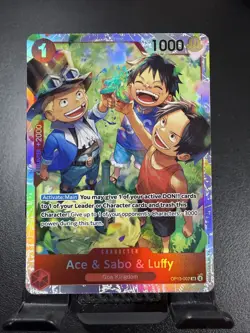 One Piece Carrying On His Will #OP13-007 Ace & Sabo & Luffy Super Rare - Image 1