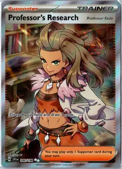 Pokemon Card - Professor's Research (Professor Sada) 240/198 Scarlet & Violet NM - Image 1