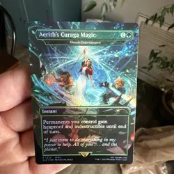 Aerith's Curaga Magic Heroic Intervention, Foil, Secret Lair Final Fantasy NM - Image 1