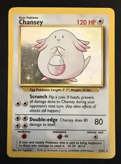 Chansey 003/102 Holo - Base Set - Pokemon Vintage TCG - MP - Image 1
