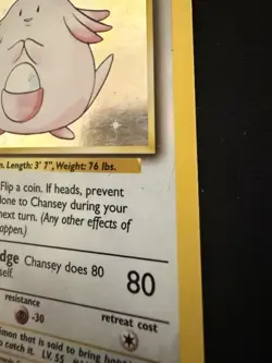 Chansey 003/102 Holo - Base Set - Pokemon Vintage TCG - MP - Image 3
