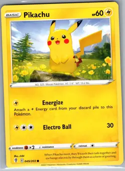 Pikachu 049/203 Non Holo SWSH07: Evolving Skies - Pokemon Card - NM - Image 1