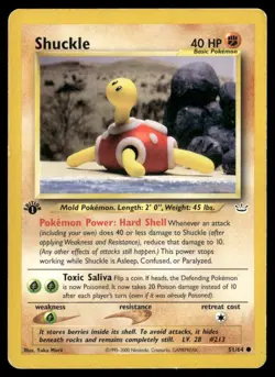 2001 Neo Revelation Set Pokemon Card 51 Shuckle 1st edition HP - Image 1