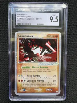 Pokemon TCG Groudon EX EX Hidden Legends 93/101 Holo Holo Rare CGC 9.5 Mint - Image 1