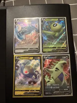 Pokemon TCG Lot Of 4 V Cards Tyranitar Metagross Celebi - Image 1