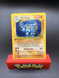 Machamp 8/102 Holo 1st Edition Base Set Rare 1999 Pokemon Card LP - Image 1