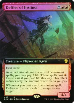 Magic The Gathering MTG DEFILER OF INSTINCT EXTENDED ART FOIL Dominaria United - Image 1