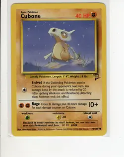 CUBONE BASE 2 SET POKEMON CARD 70/130 LP - Image 1