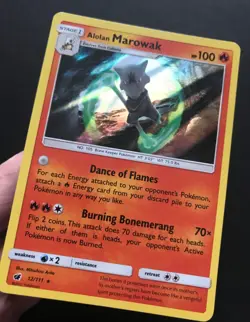 Alolan Marowak 12/111 SM Crimson Invasion HOLO RARE Pokemon Card Near Mint - Image 3