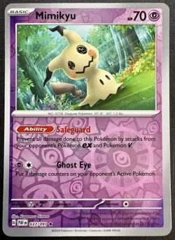 Pokemon TCG - Mimikyu 37/91 - Paldean Fates - REVERSE HOLO RARE - 2024 English - Image 1