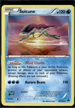 Pokemon Suicune 30/122 BREAKpoint Holo Rare 2 Card Lot LP - Image 1
