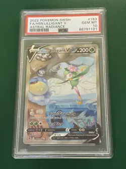 2022 POKEMON SWORD & SHIELD ASTRAL RADIANCE FULL ART/HISUIAN LILLIGANT V PSA 10 - Image 1