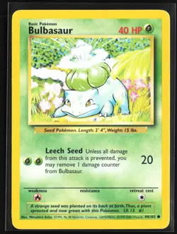 Pokemon TCG - Bulbasaur Common Base Set 044/102 LP - Image 1