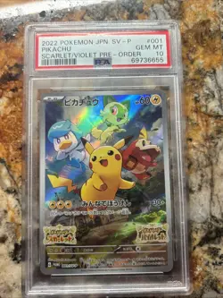 Pikachu 001/SV-P SV Scarlet/Violet Pre Order Promo Japanese Pokemon Card PSA 10 - Image 1