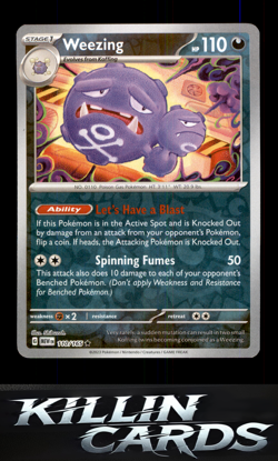 Reverse Holofoil Weezing 110/165 Rare SV: Scarlet & Violet 151 Pokemon Card NM - Image 1