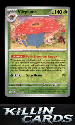 Reverse Holofoil Vileplume 045/165 Rare SV: Scarlet & Violet 151 Pokemon Card NM - Image 1