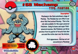 Pokemon #68 Machamp Card Topps Chrome Series 1 - Image 2