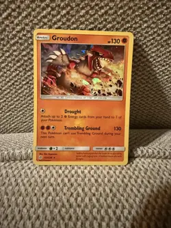 Groudon 113/236 Cosmic Eclipse Promo Holo Pokemon Card - LP - Image 1