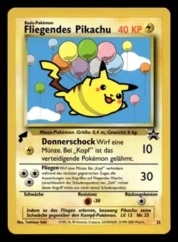 German (Fliegendes) Flying Pikachu No. 25 Wizards Black Star Promos Pokemon NM - Image 1