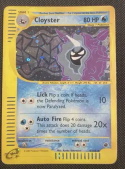 Pokemon Card- Cloyster-Expedition- Holo-8/165-Rare-ENG-LP - Image 1
