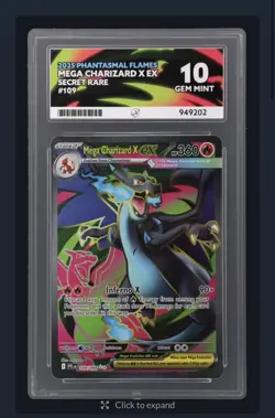 Pokemon TCG Mega Charizard x Ex 109 Ultra Rare Ace 10 💎PERFECT SUBS💎 - Image 1