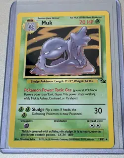 Muk 13/62 Fossil Pokemon Unlimited Holo Near Mint - Image 1