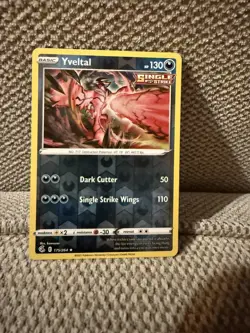 2021 POKEMON FUSION STRIKE YVELTAL 175/264 REVERSE HOLO (RARE) - Image 1