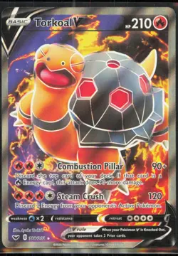 Torkoal V (Full Art) Ultra Rare SWSH01: Sword & Shield Base Set #188/202 [Near M - Image 1