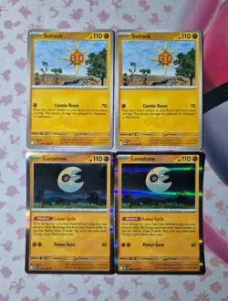Pokemon TCG 2x Lunatone 074/132 & 2x Solrock 075 /132 Mega Evolution Playset - Image 1